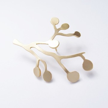 樹、果實1 黃銅胸針