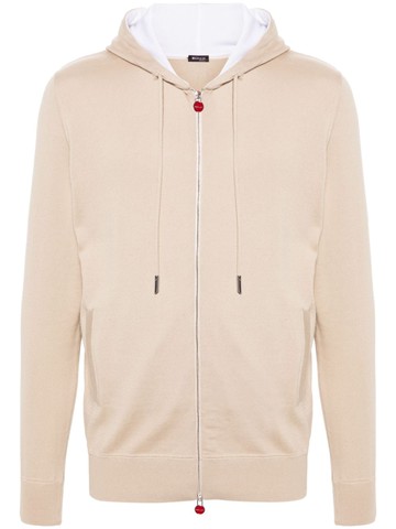 Kiton - zip-up hooded cardigan - men - Cotton - M - Neutrals