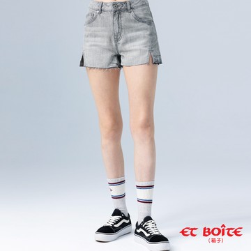 【新品2件8折】無彈下漸層洗水中腰丹寧牛仔短褲(灰) - BLUE WAY ET BOîTE 箱子