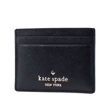 KATE SPADE 十字紋防刮名片夾-黑色
