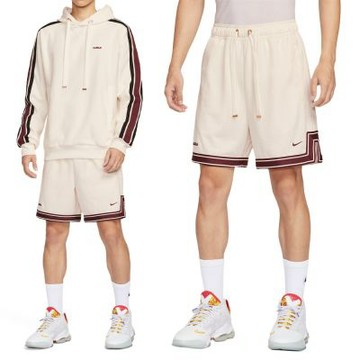 Nike 8In Short 男款 米色 8吋 LBJ 印花 抽繩 球褲 運動 休閒 短褲 HV3395-133