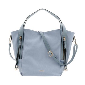 FIRANO-雙側拉鍊軟皮革手提/斜背兩用包(嫩藍色)