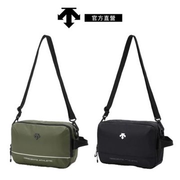 【DESCENTE】迪桑特 中性 訓練肩背包 隨身包 斜背包 (黑色/卡其色)