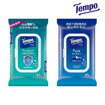 【Tempo】抗菌倍護濕巾系列 抗菌倍護/冰川純水 隨身袖珍包 /家庭裝（箱購）｜維達官方旗艦店