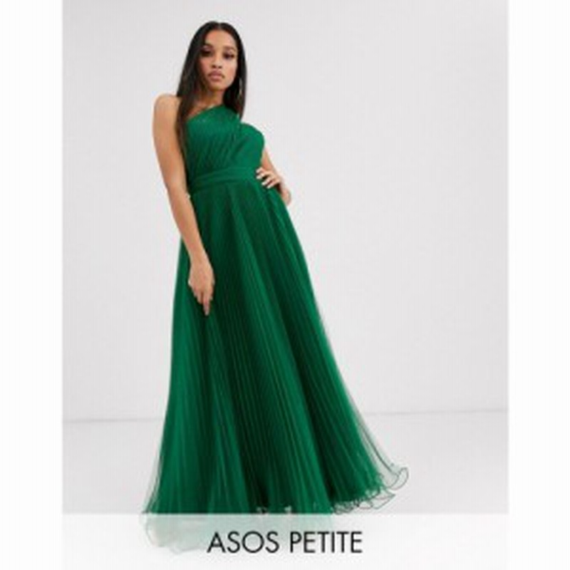 エイソス Asos Petite レディース ワンピース ワンピース ドレス Asos Design Petite One Shoulder Tulle Maxi Dress フォレストグリー 通販 Lineポイント最大1 0 Get Lineショッピング