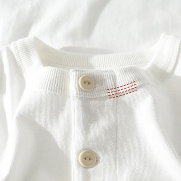 奶油香草白300g重磅亨利領長袖T恤 美式休閑純棉黑色百搭打底衫男