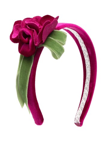 Colorichiari - floral-appliqué velour headband - kids - Fabric - One Size - Purple