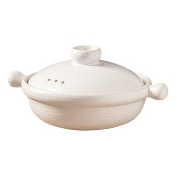 ONE TWO POT 萬土燒 日式雙耳圓柄多功能陶鍋 白色 2L  34cm  1個