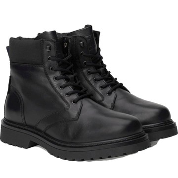 TOMMY JEANS BLACK CASUAL CLOSED LACE UP BOOT 黑色男款鞋子