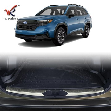 適用于25款斯巴魯森林人改裝后保險杠內置不銹鋼專用門檻條防護板