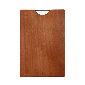 SHCJ 生活采家 家用大款整木加厚長方形砧板 帶#304不鏽鋼把手  烏檀木 原木色  45 x 30 x 3cm  1個