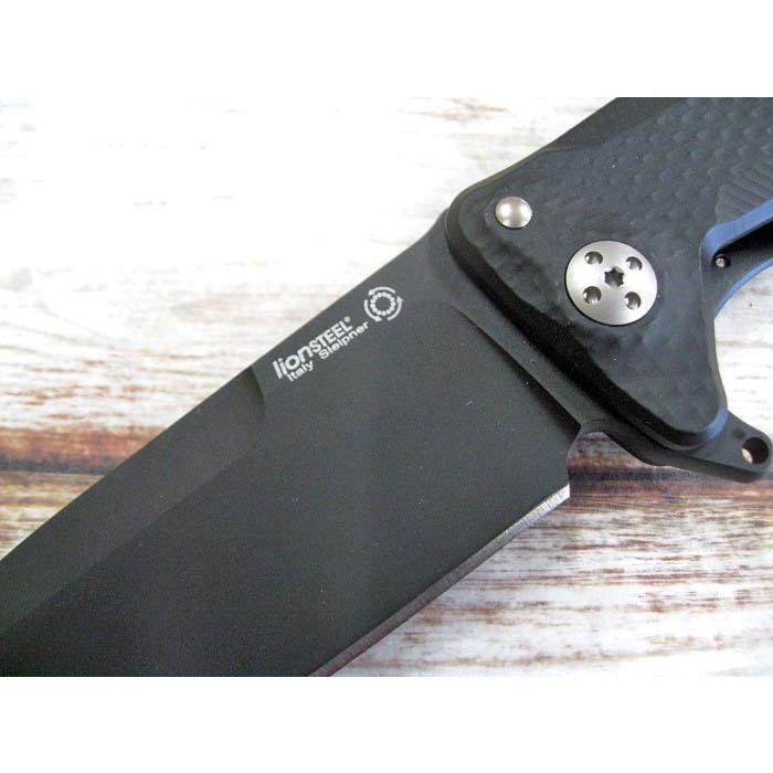 ライオンスチール SR11A-BB  EDC 折り畳みナイフ ブラックスレイプナー鋼 ブラックアルミニウム ハンドル,lionSTEEL knife