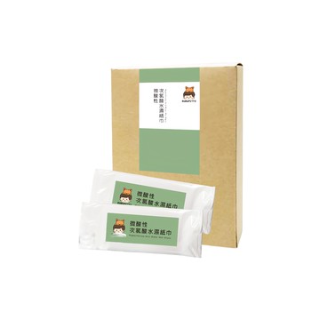 BUBUPETTO 毛小孩次氯酸水微酸性濕紙巾 寵物專用 消毒 分解細菌及病毒  24張  2盒  12張