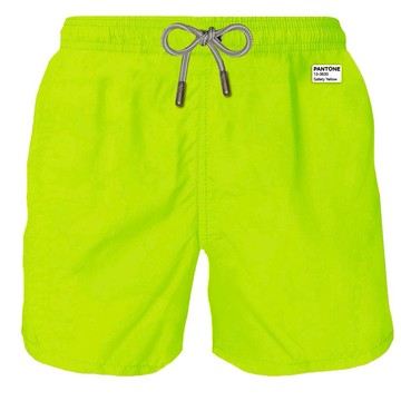 MC2 Saint Barth Man Fluo Yellow Lightweight Fabric Swim Shorts Pantone Special Edition