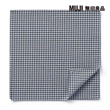 有機棉和晒手帕 深藍格紋【MUJI 無印良品】