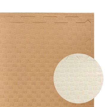特力屋 加厚安全EVA巧拼運動地墊 92*92*3cm 奶茶/鵝黃