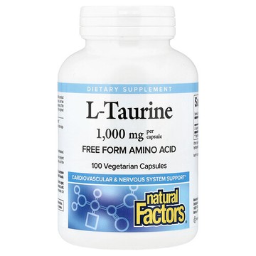 Natural Factors, L-牛磺酸，1,000 毫克，100 粒素食膠囊