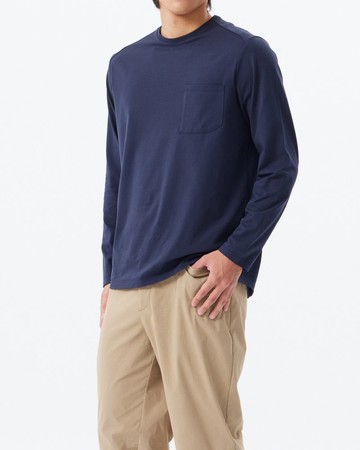 造型口袋剪接T(藏青)