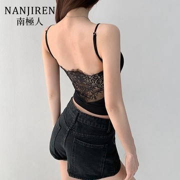 【台灣出貨！免運】蕾絲吊帶背心 夏季一體杯內搭打底 性感美背吊帶 細肩帶吊帶 辣妹小吊帶背心 外穿抹胸美背