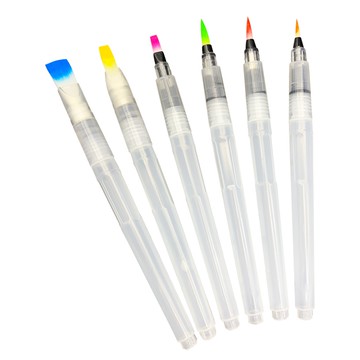 儲水毛筆（6隻入）【西米藝術】固體水彩顏料伴侶 自來水筆 勾線 暈染毛筆 水筆 書法