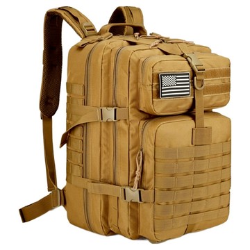 Spoholic 大容量露營登山軍規後背包 45L  可調式  棕色