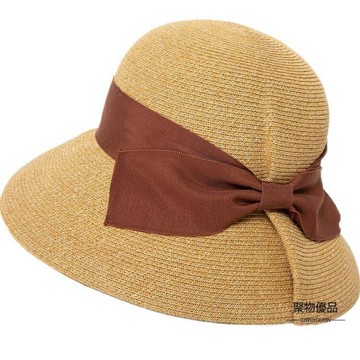 太陽帽草帽女夏大檐遮陽度假漁夫帽可折疊海邊沙灘【聚物優品】