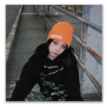 【HAO NICE】100%正品 SUPREME x NEW ERA 潮流精品聯名款刺繡標誌毛帽 帽子