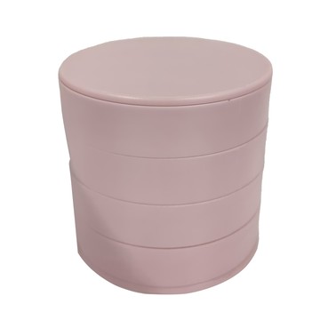 E.dot 4層旋轉首飾盒 10x10x10cm ABS材質  粉色  1個