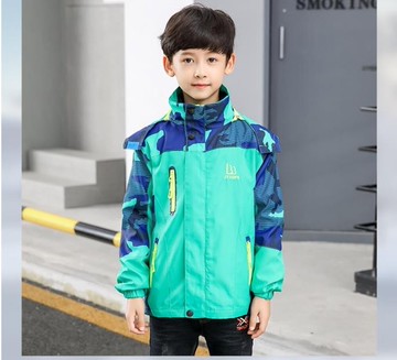 男童外套   男童沖鋒衣外套裝加厚男寶寶可拆卸裝上衣兒童  瑪麗蘇