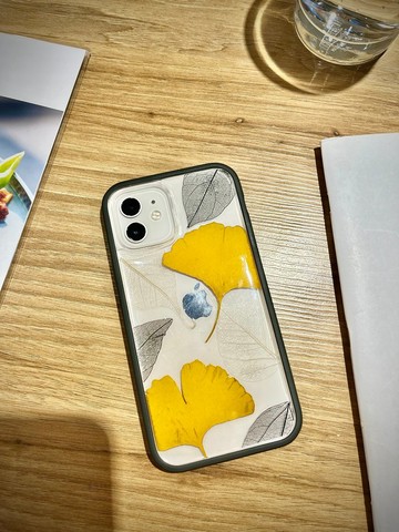 原創 押花手機殼x 銀杏 押花 乾燥花 犀牛盾 空壓殼 iphone