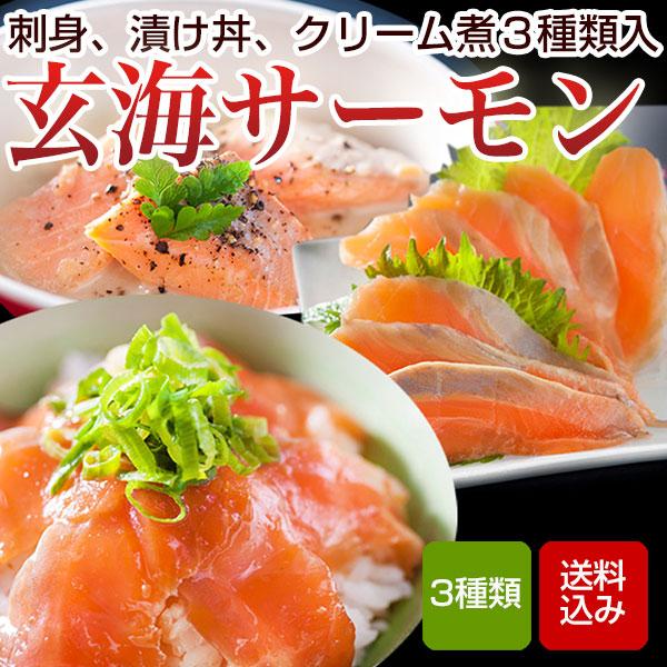 玄海サーモンづくし 3種類入 刺身 惣菜 海鮮 冷凍 直送 佐賀県産 22BY4