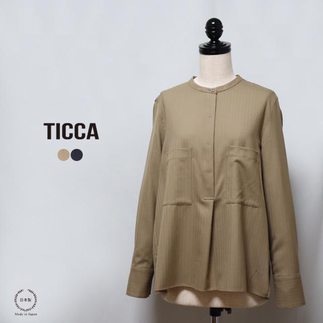 TICCA ティッカ  ウール100％ 薄手でさらりとした肌触り ヘリンボーン織りスクエアビッグチュニック TICCA ティッカ ウール100％ 薄手でさらりとした肌触り