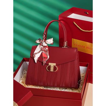 紅色包包女高級感媽媽包結婚大容量中年手提包輕奢氣質婆婆包婚禮