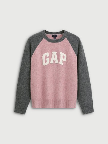 女裝 Logo刺繡圓領毛衣-淡粉色