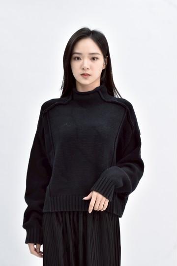 (L) zara 針織高領黑色毛衣