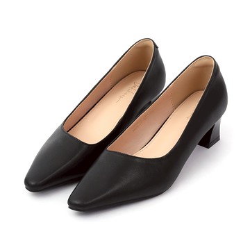 D+AF 優雅百搭素面尖頭跟鞋