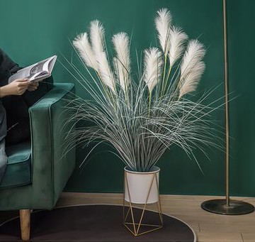 蘆葦草仿真花干花狗尾巴草客廳北歐植物盆栽假綠植擺件落地裝飾 格林