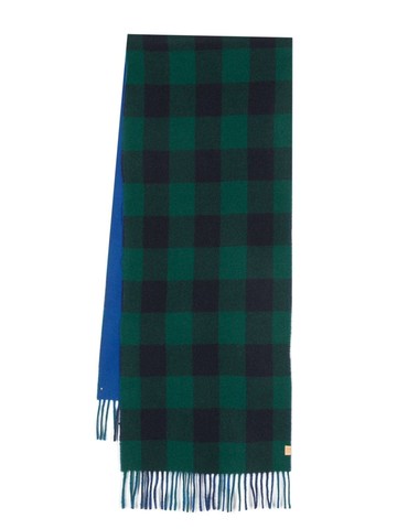 Woolrich - check-print virgin wool scarf - women - Virgin Wool - One Size - Blue