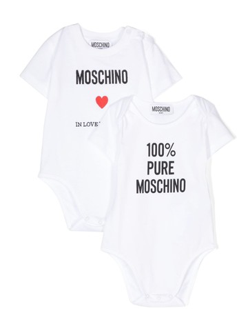 Moschino Kids - logo-embroidered cotton body - kids - Cotton - 12-18 - White