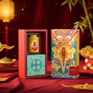 E6【無藏】 端午禮盒 福貴平安好人緣 福氣茶食禮盒 (1茶+1食)