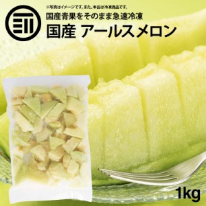 [前田家] 国産 鹿児島県産 アールスメロン 種 ワタ 皮なし 冷凍 1kg(1000g) x 1袋 カット スライス マスクメロン めろん 無添加 徳用 業