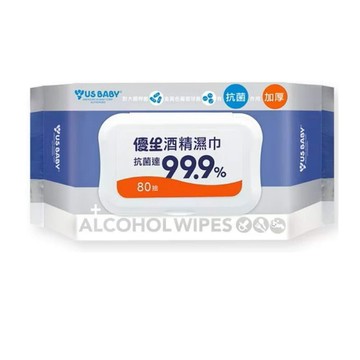 US BABY 酒精濕巾超厚型20抽 - 6包組