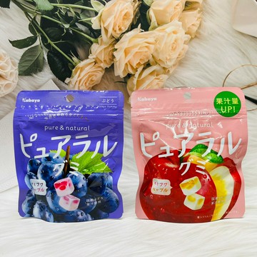 日本 kabaya 卡巴 方塊水果軟糖 58g 葡萄風味/蘋果風味/櫻桃風味/草莓風味/蜜桃風味 多種風味供選｜全店$199免運