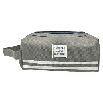 日系帆布 雙層大容量鉛筆盒 手提設計  深灰  1組