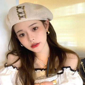 Acorn*橡果-韓系街頭復古銅釦貝蕾帽畫家帽遮陽帽八角帽1848(米白)