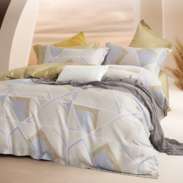 60支100%天絲 床包兩用被4件組 300織密度  泰蜜米黃  雙人