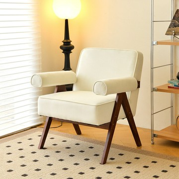 免運 北歐客廳陽臺休閑單人座實木沙發椅輕奢臥室看書房酒店美甲化妝椅