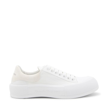 Alexander Mcqueen - White Canvas And Leather Deck Plimsoll Sneakers