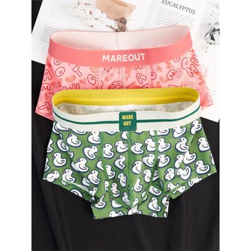 男士純棉內褲男平角褲舒適透氣短褲潮流可愛卡通青年男生四角褲頭