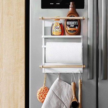 免運可開票 日式冰箱掛架廚房收納側壁置物架廚房紙巾架用紙架磁鐵側掛架儲物 快速出貨CH9456